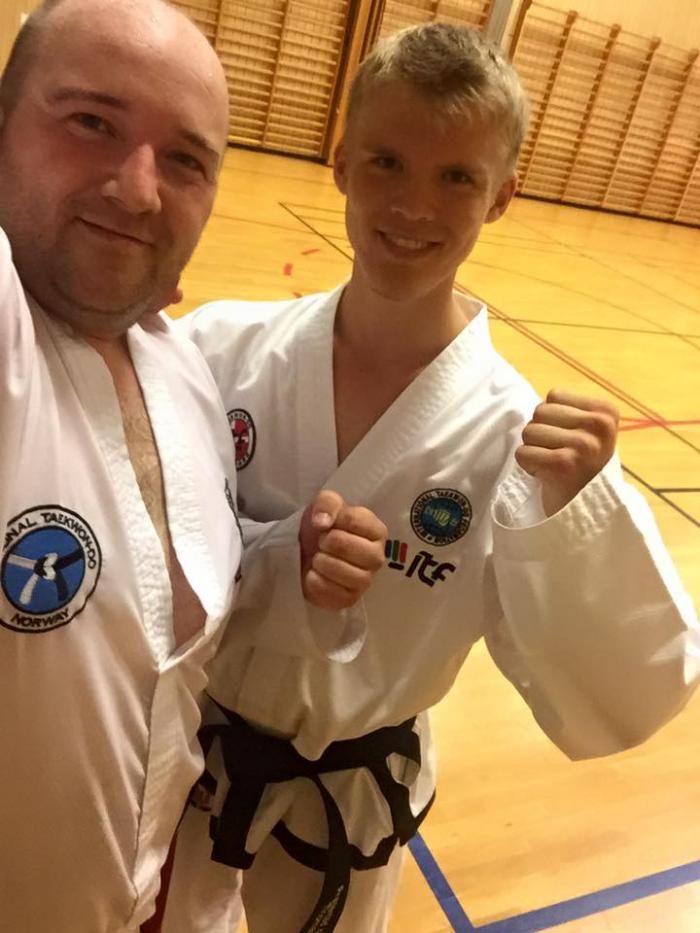 Visiting Kolding TKD in Denmark, with 1. Dan instructor Thor Kretzschmar. Visited them during business trip