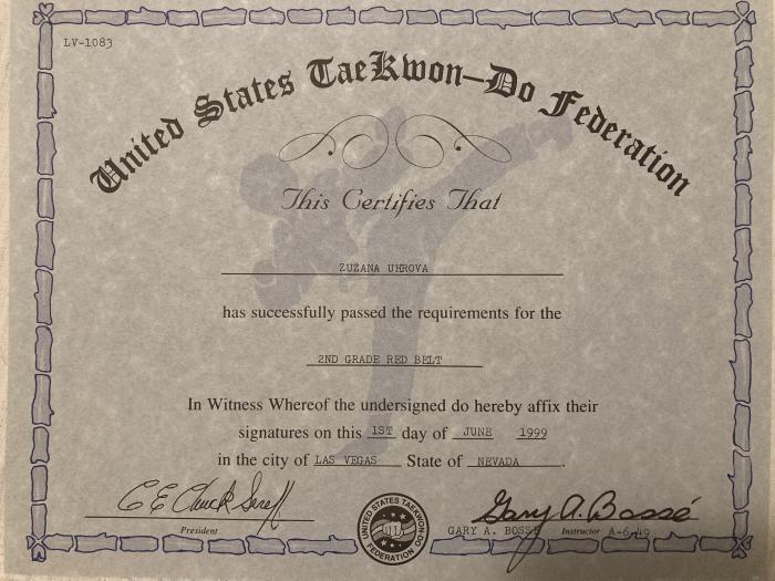 Red belt · June 1, 1999 · Promoted by Gary A. Bosse