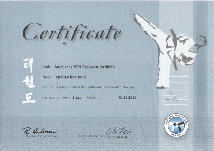 Red belt · December 1, 2011 · Promoted by Ole Hosen