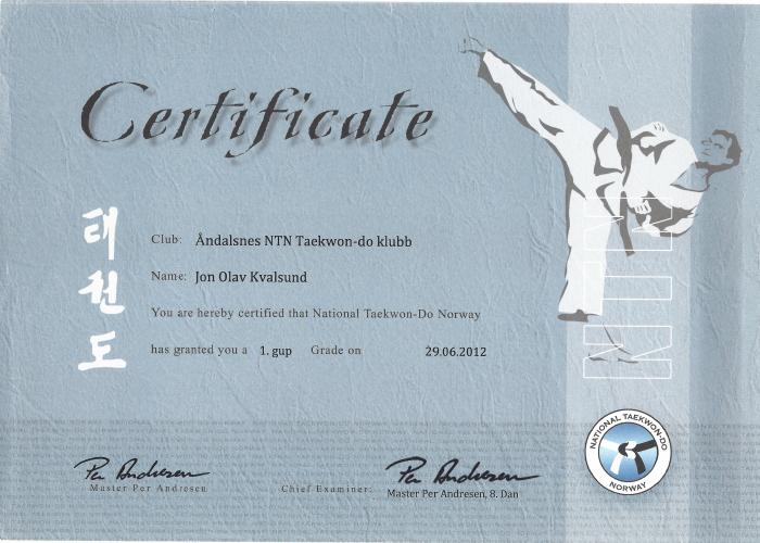 Red belt · December 1, 2011 · Promoted by Ole Hosen