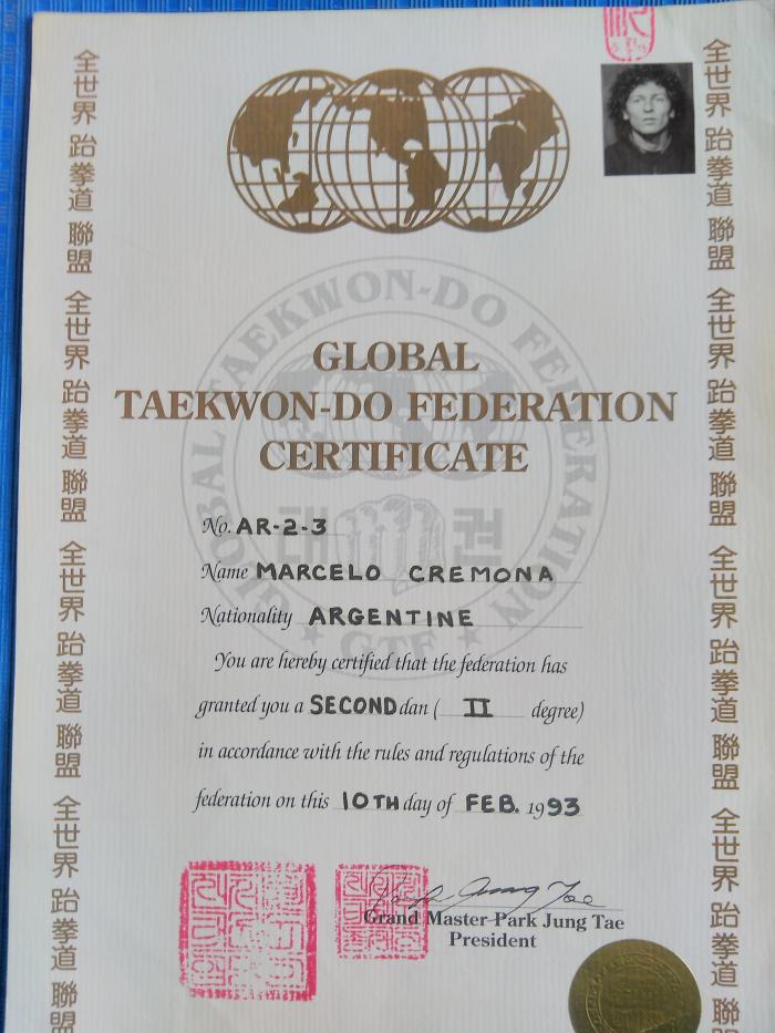 Black belt 2nd dan · February 10, 1993 · Promoted by Gran Master Tae Jung Park