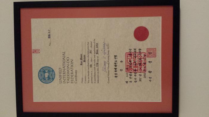 Black belt 4th dan · June 17, 2012 · Promoted by Master Sahota