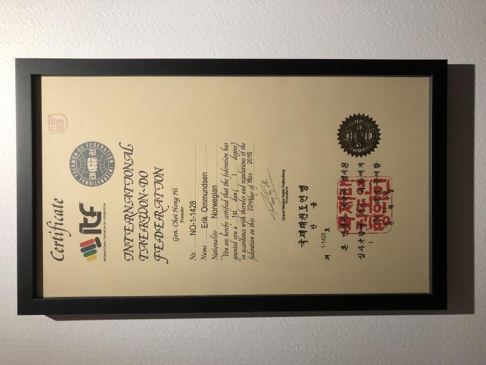Black belt 1st dan · November 22, 2016 · Promoted by Hallgeir Betele