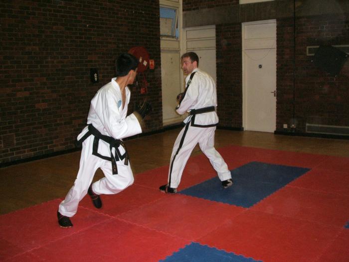 Sparring movie star (and my student) Dev Patel, circa 2007