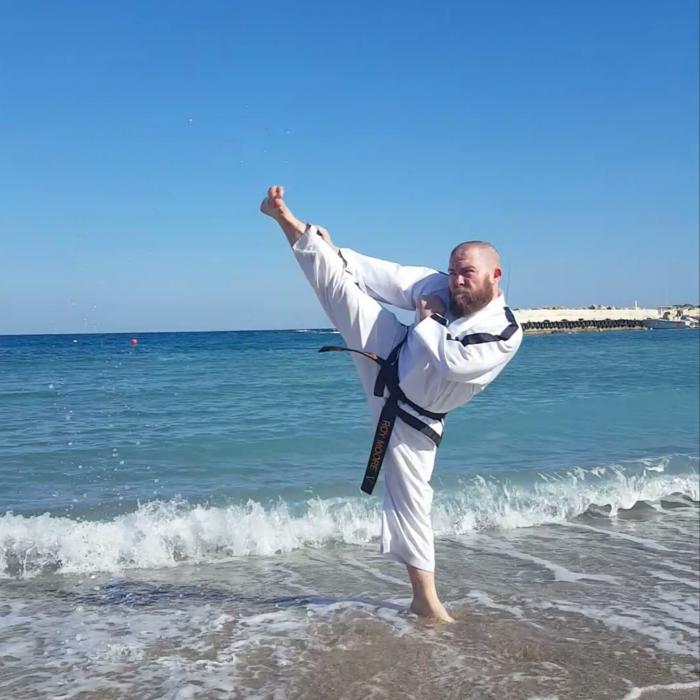 Kicking in sunny Cyprus