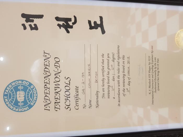 Black belt 2nd dan · March 3, 2018 · Promoted by Master Murdoch