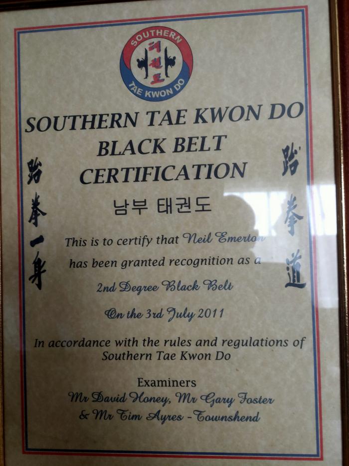 Black belt 2nd dan · July 3, 2011 · Promoted by Mr D Honey  / Mr G Foster / Mr T Ayres -Townsend