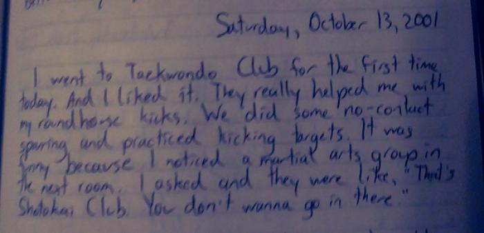White belt · October 13, 2001