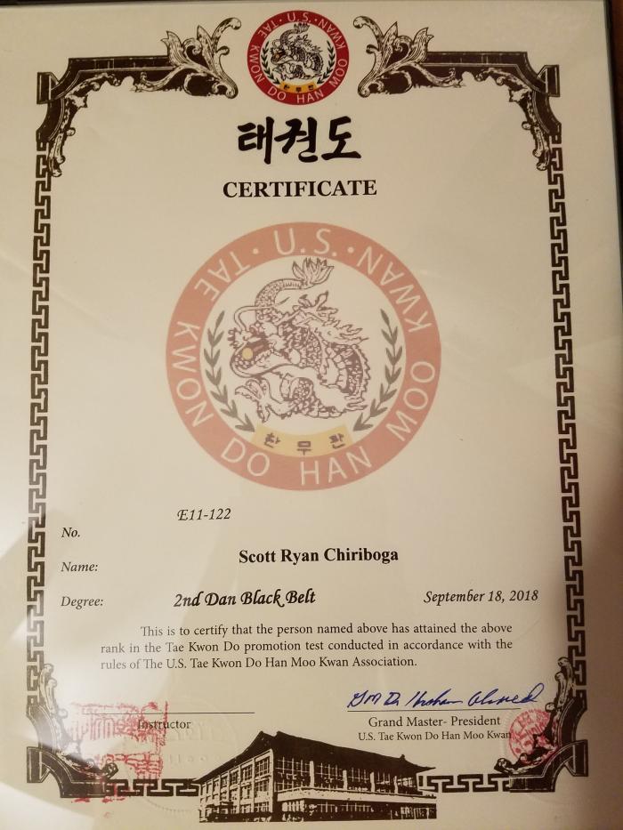 Black belt 2nd dan · September 18, 2018 · Promoted by Ibraham Ahmed