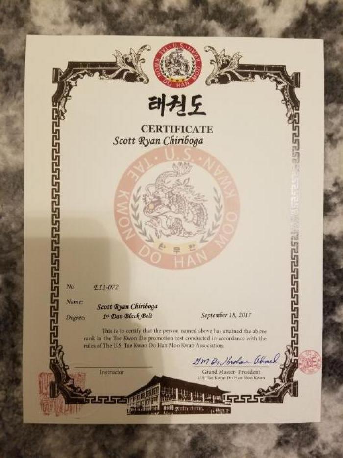 Black belt 1st dan · September 18, 2017 · Promoted by Ibraham Ahmed