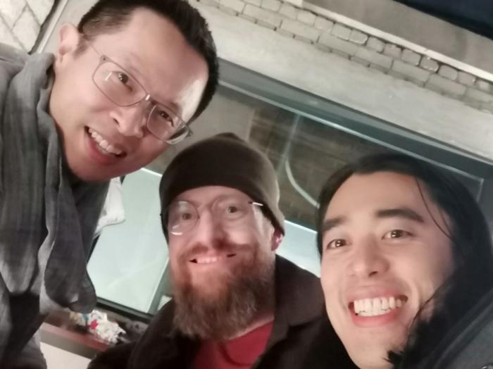 Korea April 2018: Prof Sanko Lewis, JDK's other black belt Joshua Lay, and myself enjoy a stroll through Seoul.