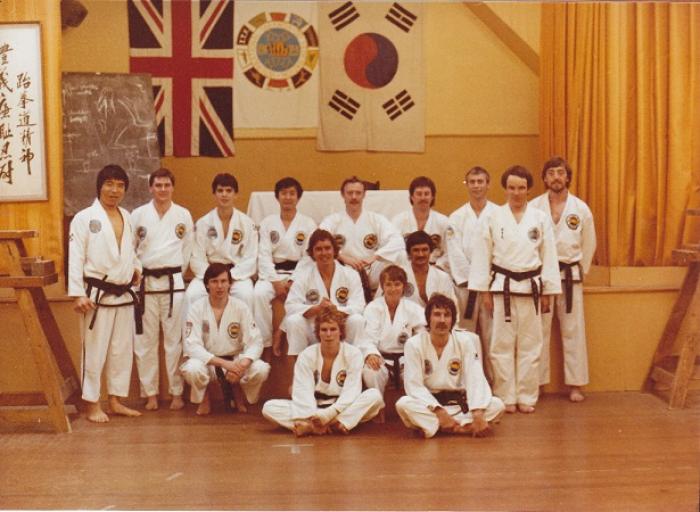 Black belt training with Rhee at Cardiff 1980/81.