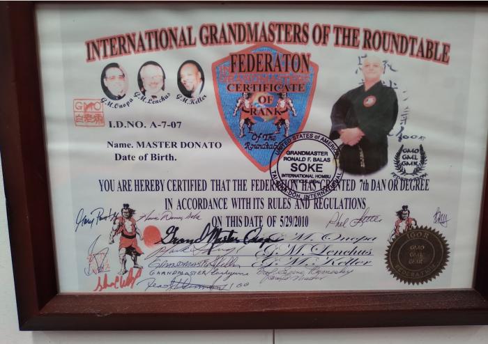 Black belt 7th dan · May 29, 2010 · Promoted by Grandmaster Joe Onopa