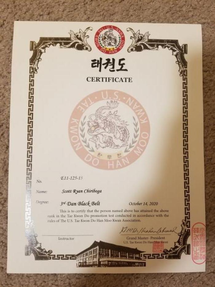 Black belt 3rd dan · October 14, 2020 · Promoted by Ibraham Ahmed