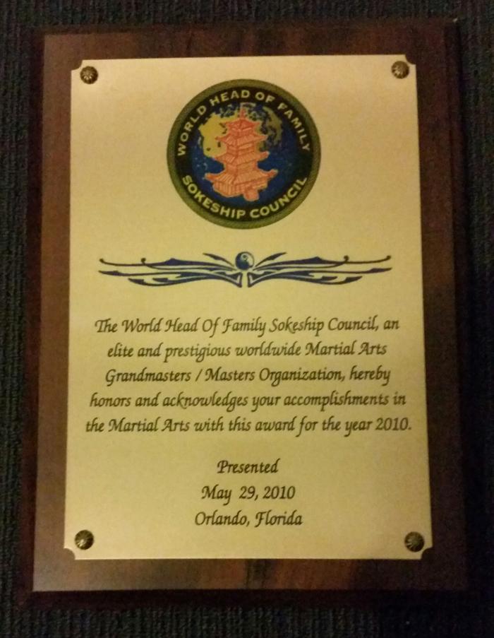 Instructor of the year award 2010
