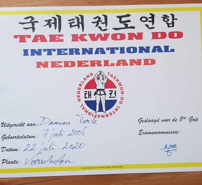 Yellow belt · July 22, 2020 · Promoted by Marco Zandbergen