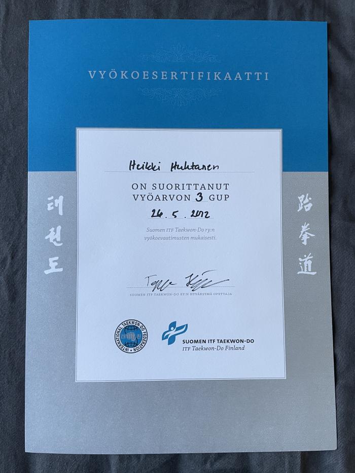 Blue belt · May 26, 2012 · Promoted by Teppo Häyrynen