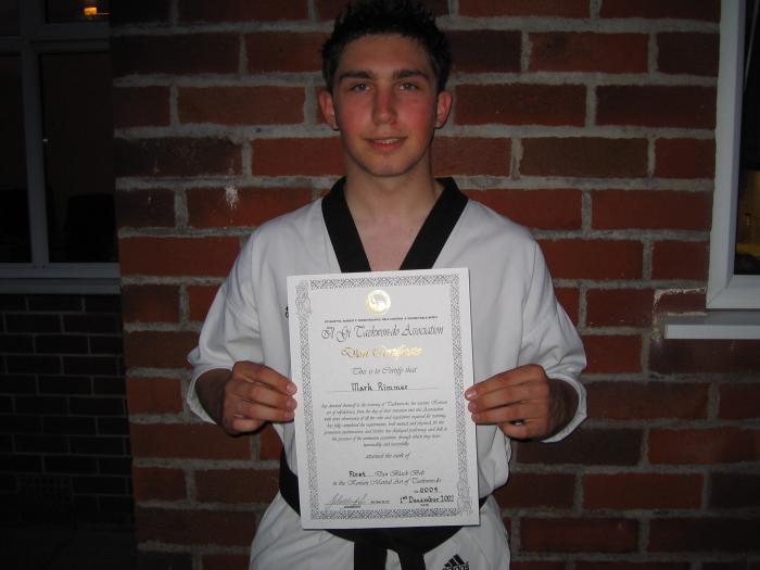 Black belt 1st dan · December 1, 2002 · Promoted by Master Craig Waddington