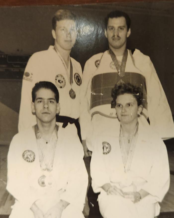Young me with my instructor Reuben Martinez  and fellow team mates