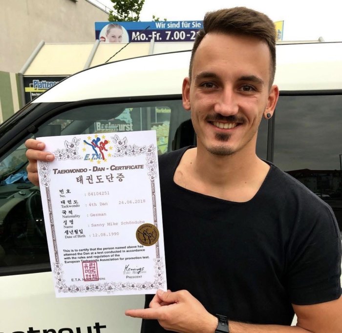 Black belt 4th dan · June 24, 2018 · Promoted by Tino Hennings / René Hennings