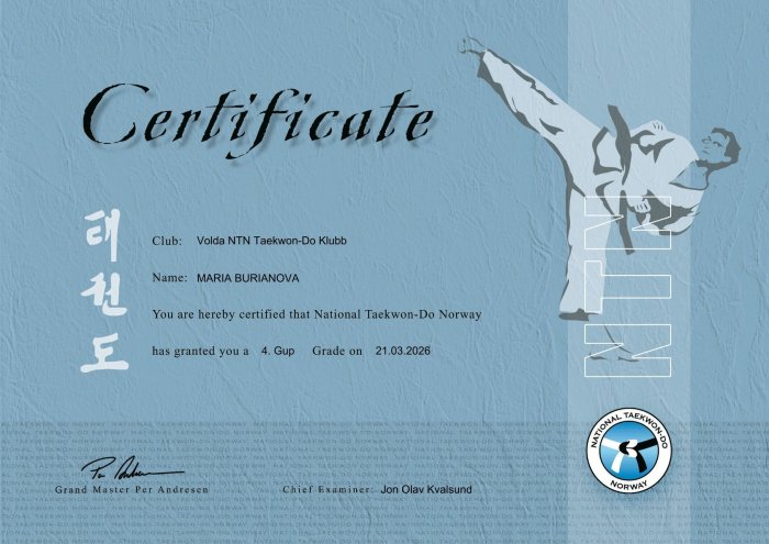 Blue belt · March 21, 2026 · Promoted by Jon Olav Kvalsund